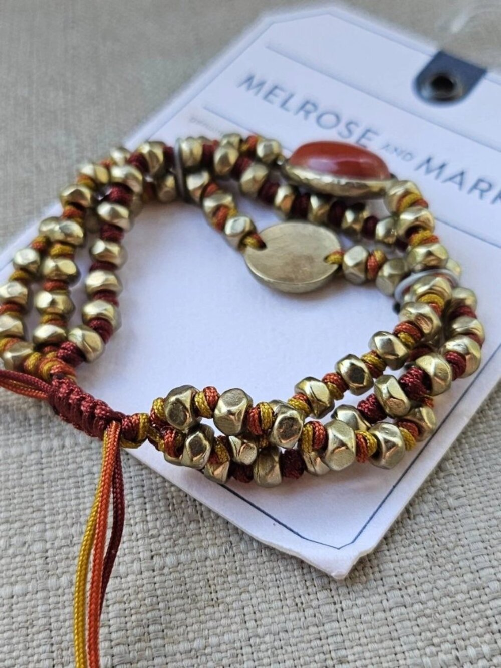 Melrose And Market Unisex Bracelet Genuine Stone Wrist Band Nickle Free - Picture 4 of 10